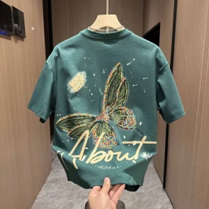 Spring Summer New Fashion Round Neck Pullover Short Sleeve Tees Casual Versatile Western Commuter Clothing Loose Men's T-Shirts
