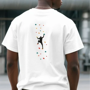 Men'S Casual Crew Neck T-Shirt with Rock Climbing Bouldering Print Regular Fit Summer Outdoor Tee Rock Climbing Men Clothing