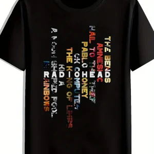 Radiohead A British Rock Band Known for Their Rock Music Summer Vibes Print T-Shirts Crew Neck Short Sleeves Men Clothing