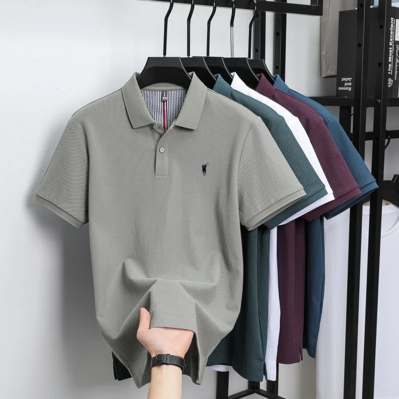 100% pure cotton short sleeved polo shirt high-end luxury brand fashion Paul Pony embroidery golf men's business casual T-shirt - Image 6