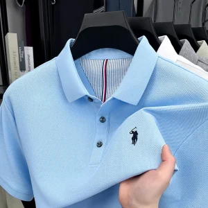 100% pure cotton high-end brand men's short sleeve polo shirt summer fashion original pony embroidery golf Paul casual T-shirt