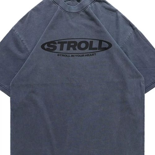 Men's Letter Washed Short Sleeve T-Shirt