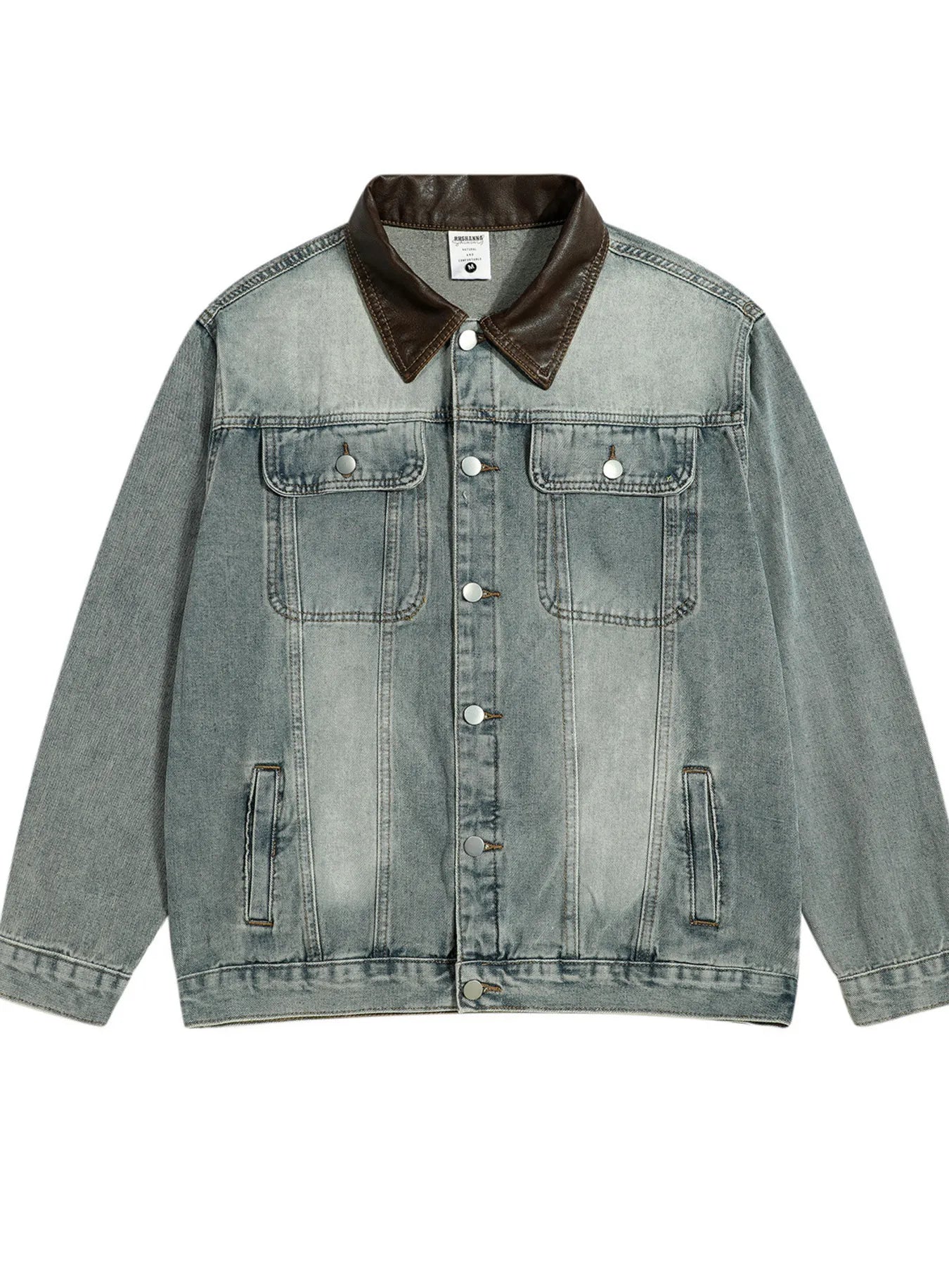 Men's Button Up Long Sleeve Denim Jacket - Image 4