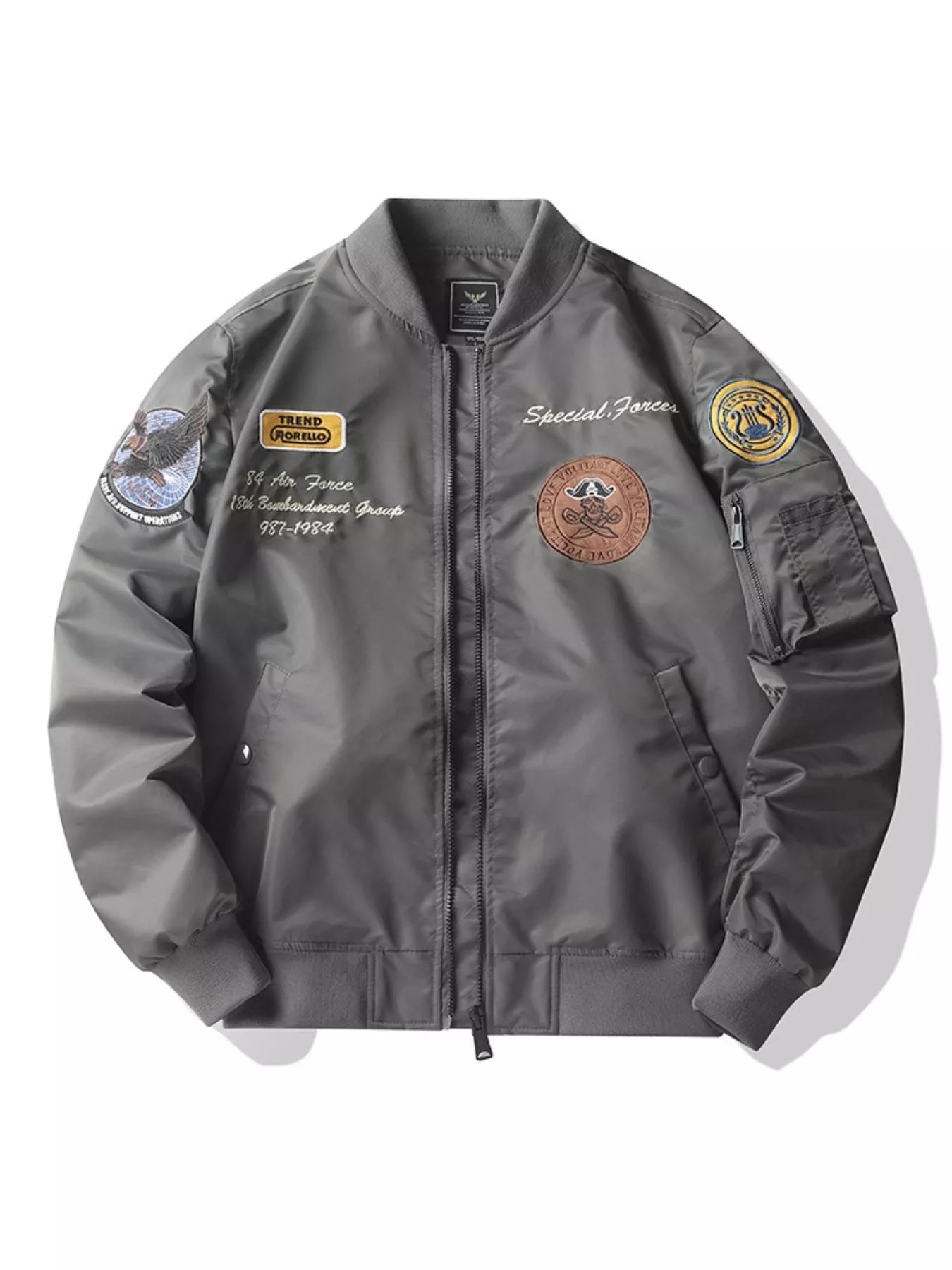 Men's Plus Size Zip Up Bomber Jacket - Image 5