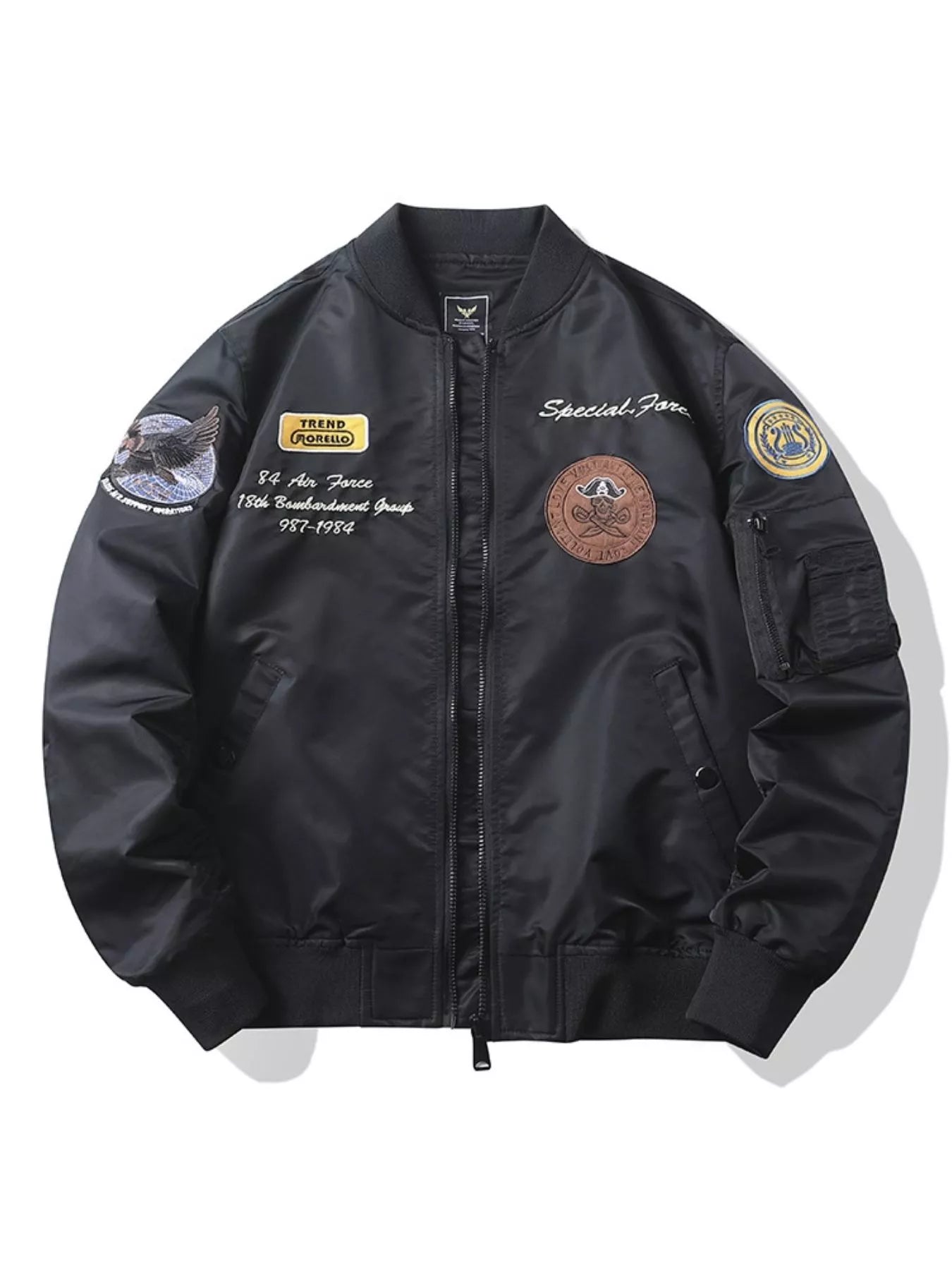 Men's Plus Size Zip Up Bomber Jacket - Image 3