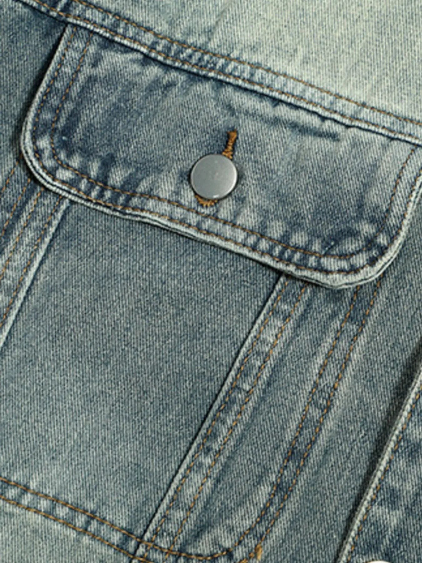 Men's Button Up Long Sleeve Denim Jacket - Image 7