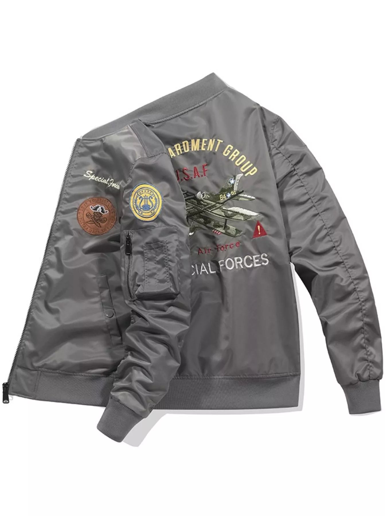 Men's Plus Size Zip Up Bomber Jacket - Image 7