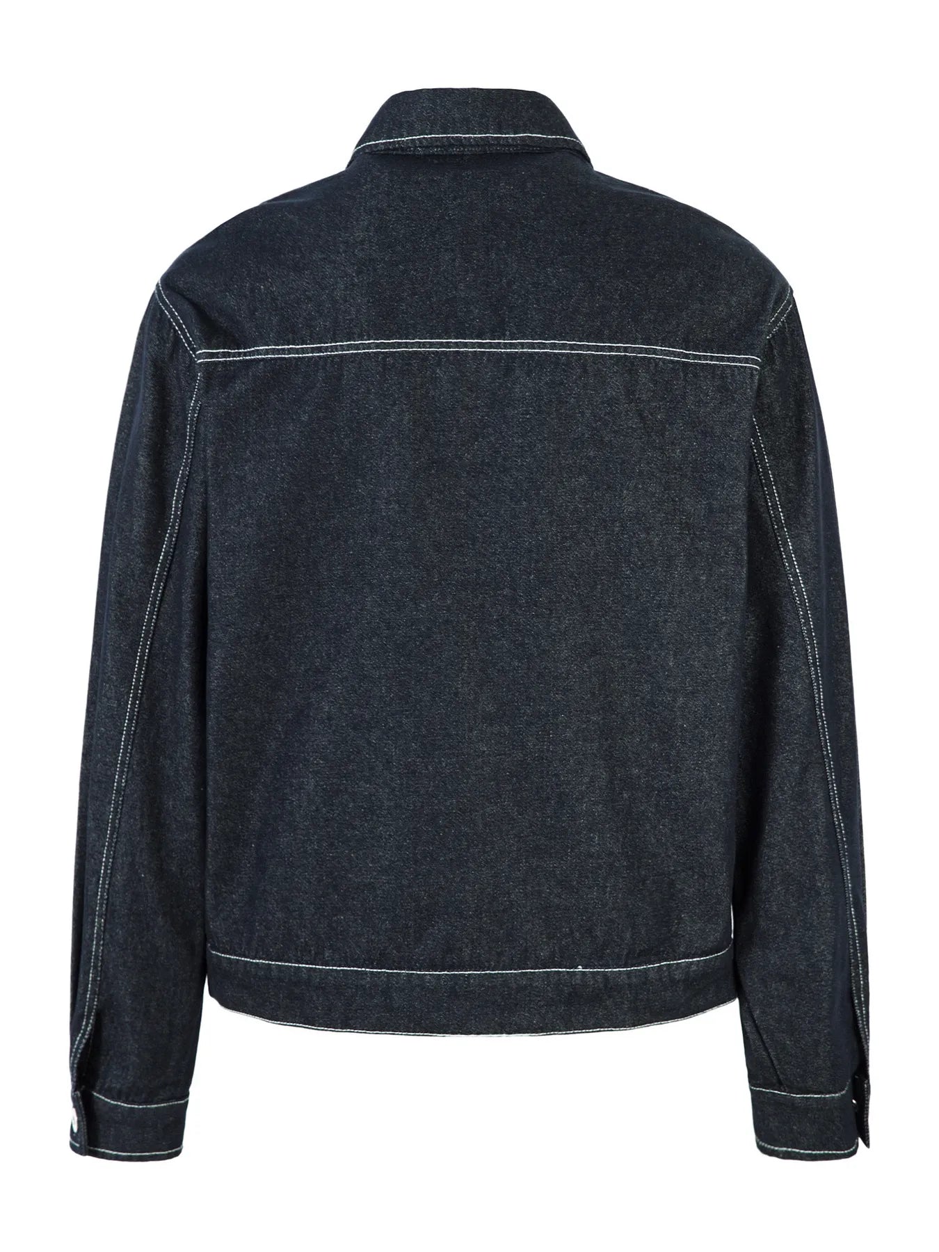 Men's Contrast Stitching Button Up Denim Jacket - Image 2