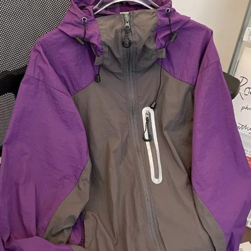 Men's Color Block Windproof Hooded Jacket