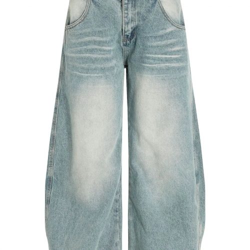 Men's Washed Wide Leg Baggy Jeans