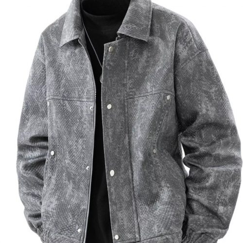 Men's Plus Size Casual Snap-Down Jacket