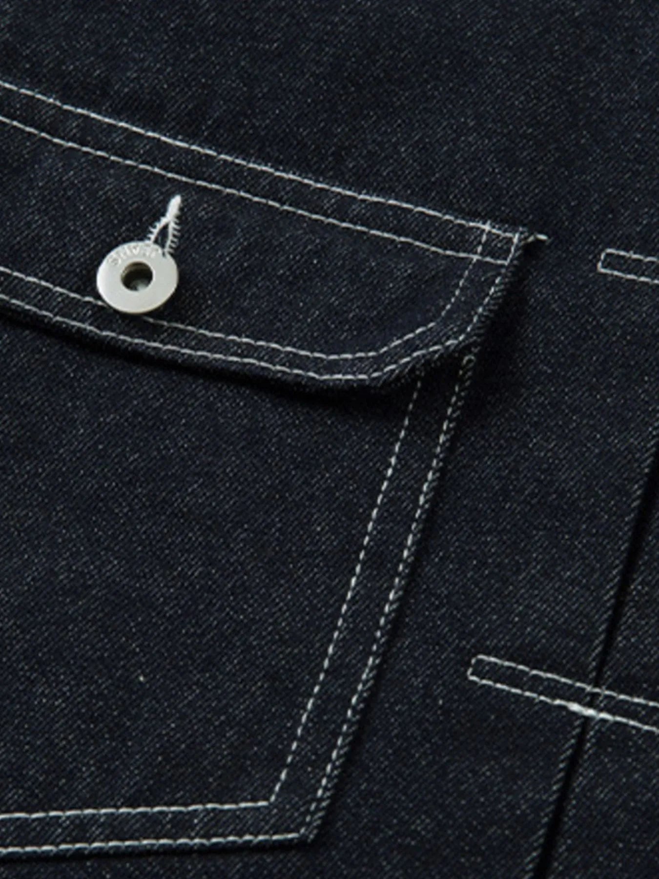 Men's Contrast Stitching Button Up Denim Jacket - Image 6
