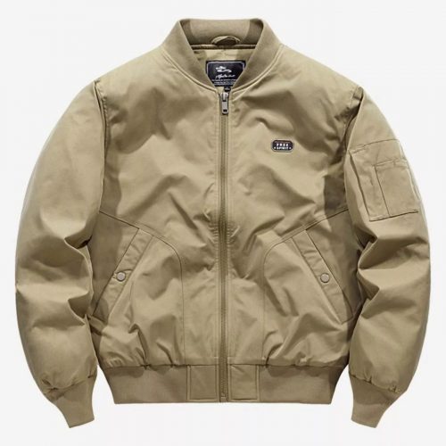Men's Plus Size Bomber Jacket with Zipper