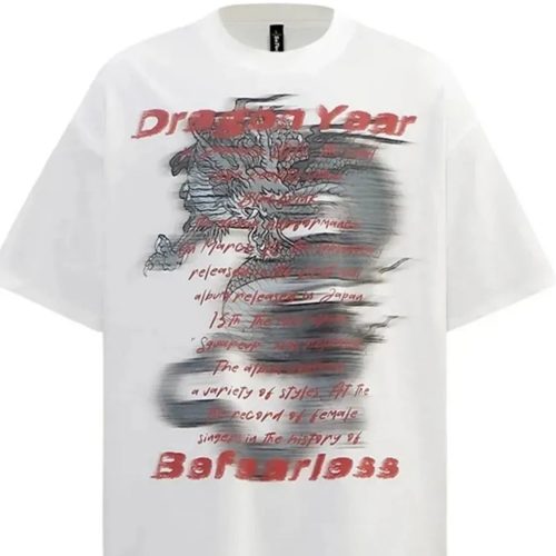 Men's Oversized Dragon Graphic T-Shirt