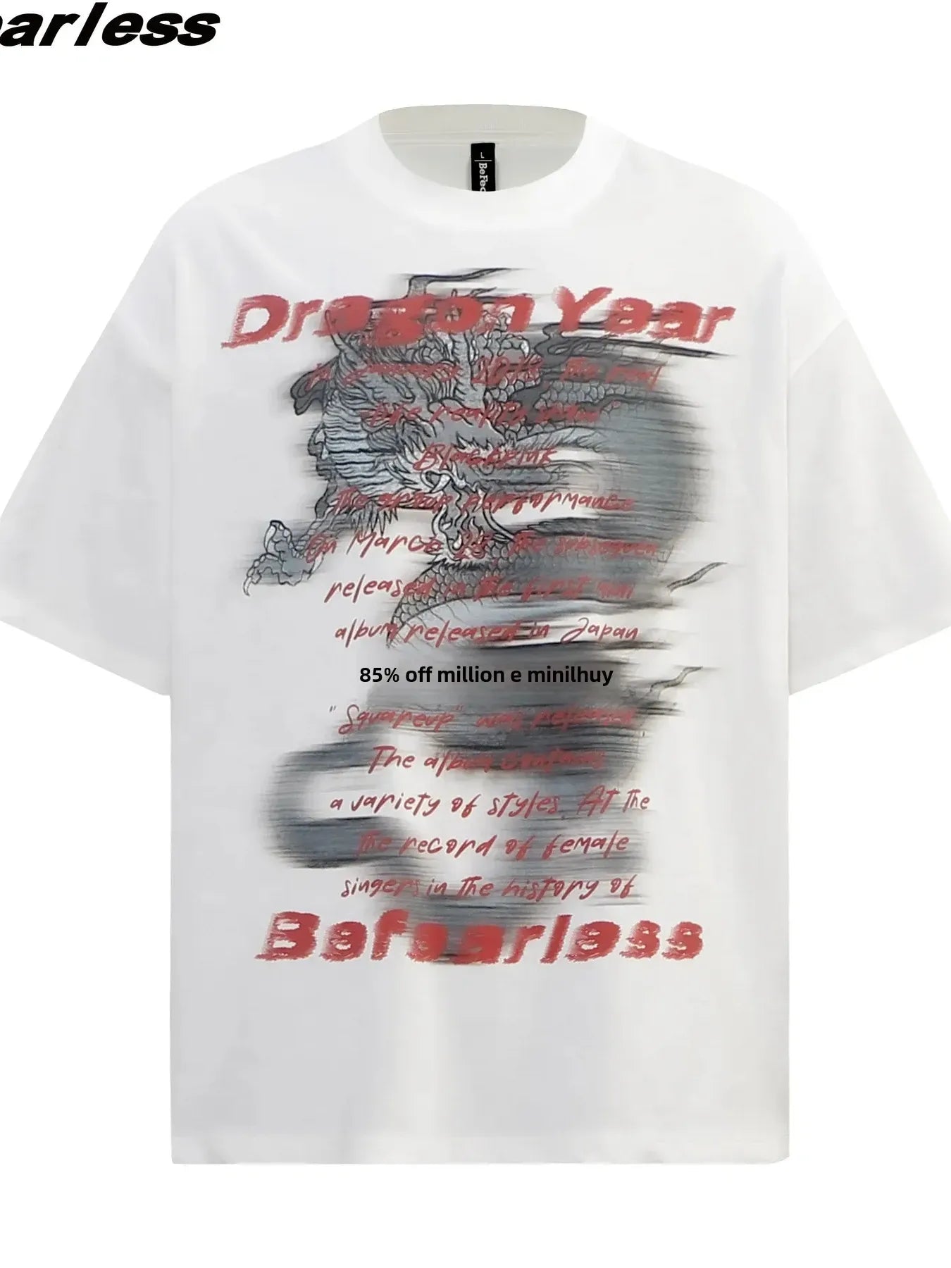 Men's Oversized Dragon Graphic T-Shirt - Image 3