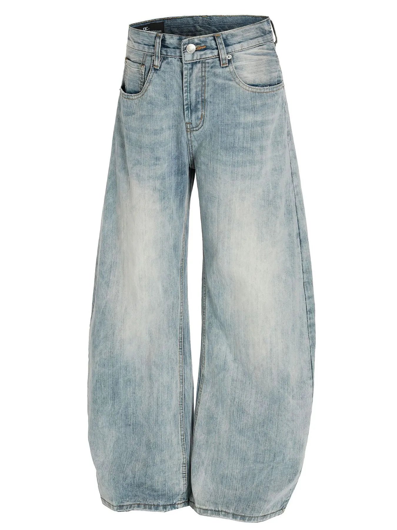 Men's Washed Wide Leg Baggy Jeans - Image 2