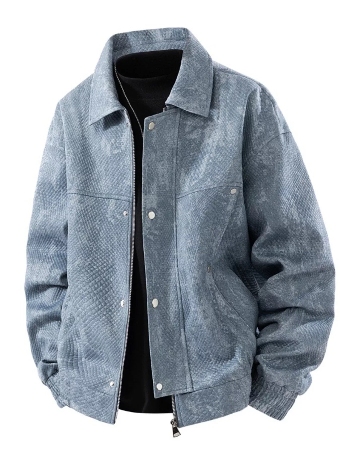 Men's Plus Size Casual Snap-Down Jacket - Image 4